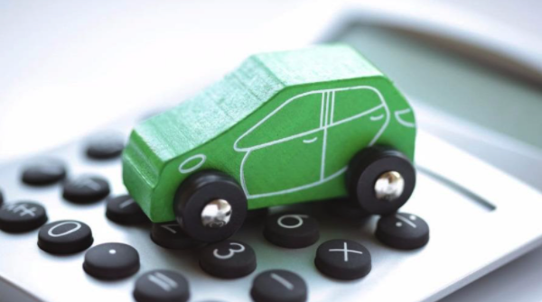 Graphic of a toy car on a calculator